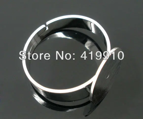 

20 PCs Adjustable Silver Tone Ring Base Ring Settings Blank Glue-on 17.5mm (US 7) M00322