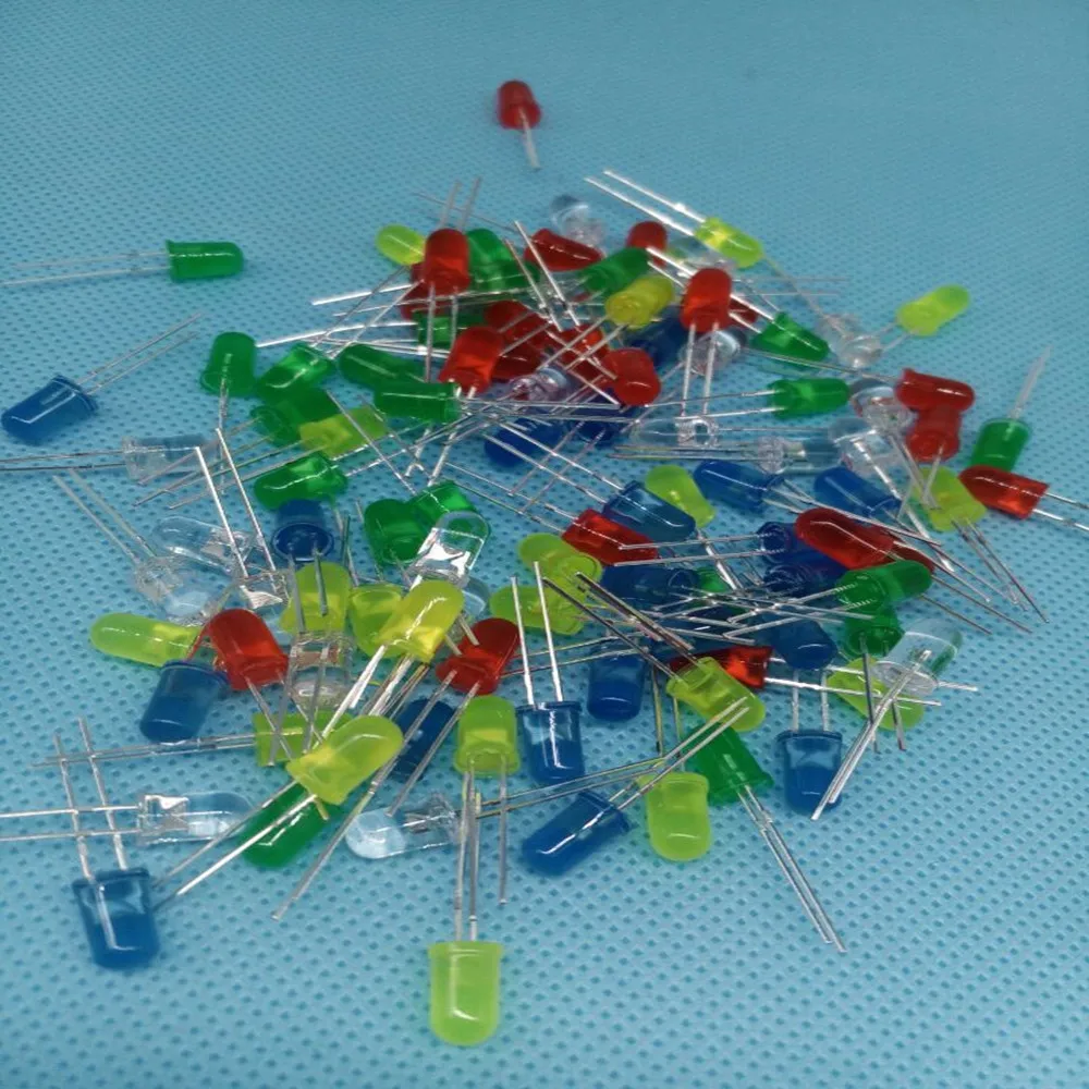 

500pcs 5mm LED Diodes Red Yellow Blue Green round LED Light Emitting Diode Wholsale