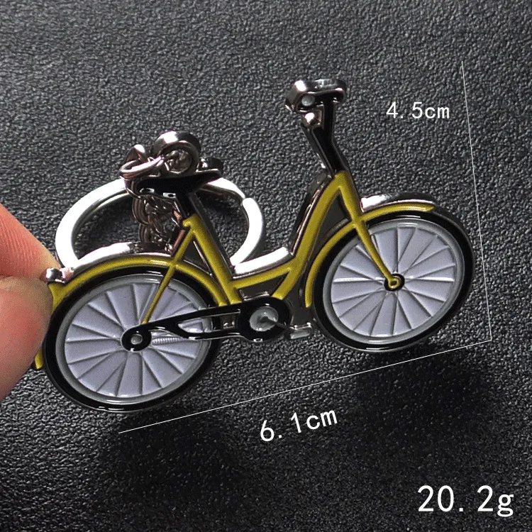 New Yellow bicycle Key chain men fashion Creativity Metal Car Key Ring Women Bag charm key holder Best gift Jewelry K1971