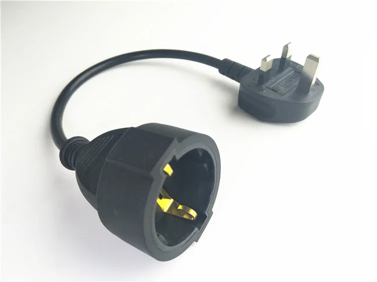 VDE BS1363 UK British plug To Schuko female EU Socket Short Adapter Cable For UPS PDU About 30CM,France, Germany Power Cord