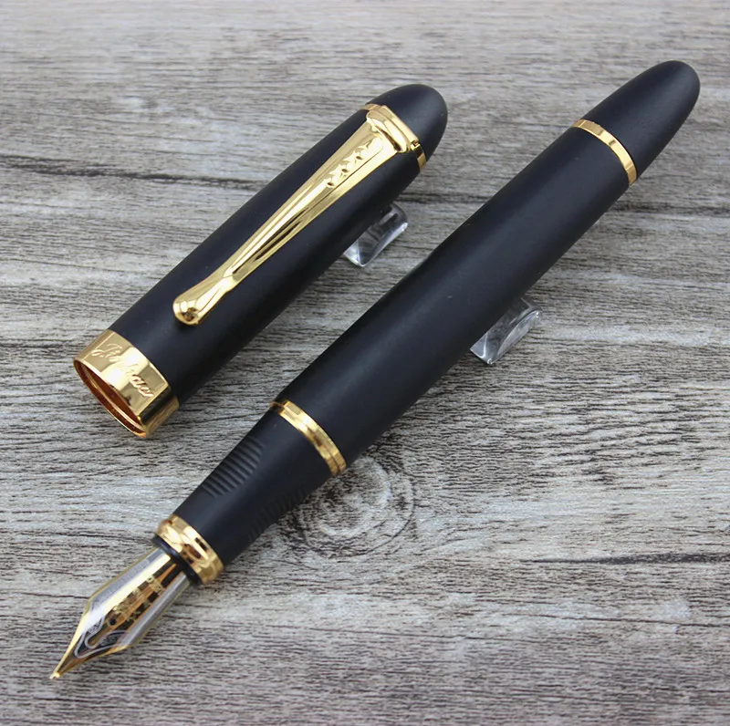 JINHAO X450 FROSTED BLACK AND GOLDEN 0.7mm BROAD NIB FOUNTAIN PEN JINHAO 450