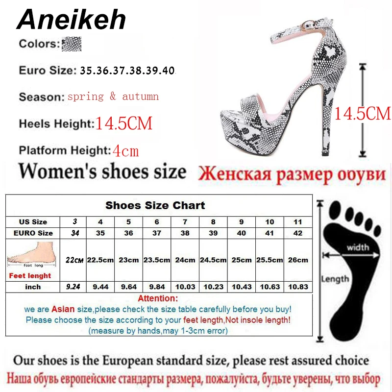 Aneikeh 2024 Serpentine High Heels Sandals Summer Sexy Ankle Strap Open Toe Party Dress 14.5CM Platform Gladiator Women Shoes 42