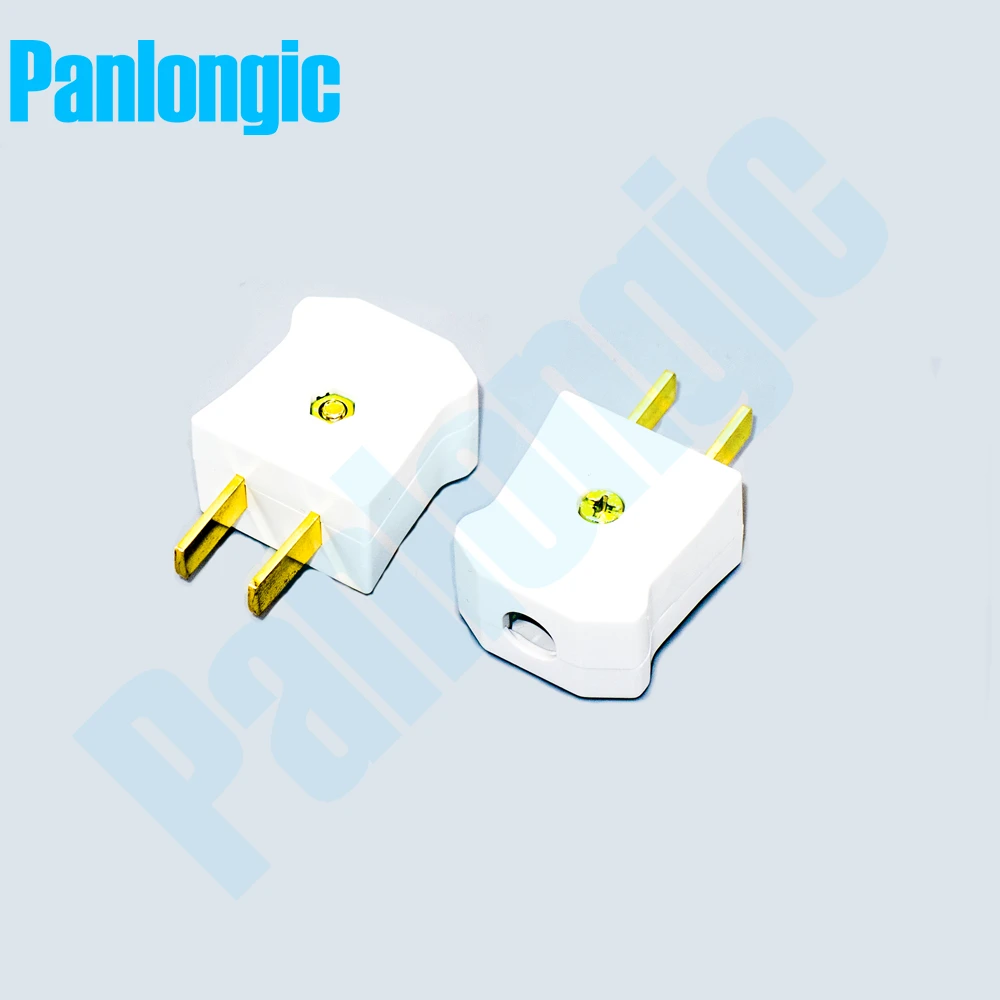 2PCS Two-pole Plug Home Plug 10A 250V 2-pole Plug Wiring Plug Switch Socket Electrical AC Power Adaptor Socket Home Wiring Male