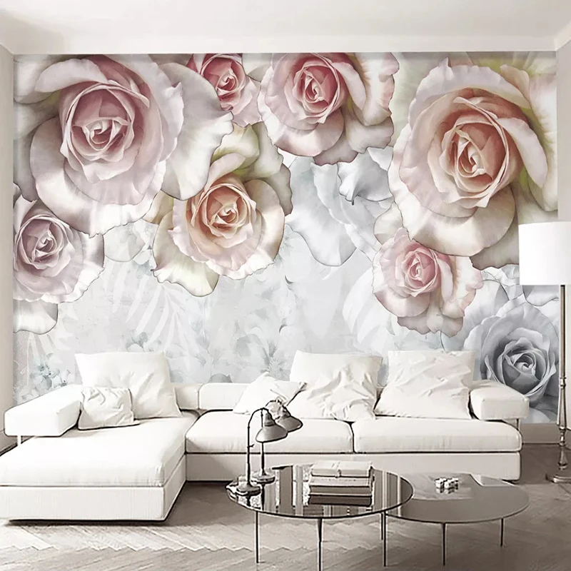 

Custom Size Wallpaper Modern Pastoral Oil Painting Floral Photo Murals Living Room Bedroom Decor Removable Wall Sticker Poster