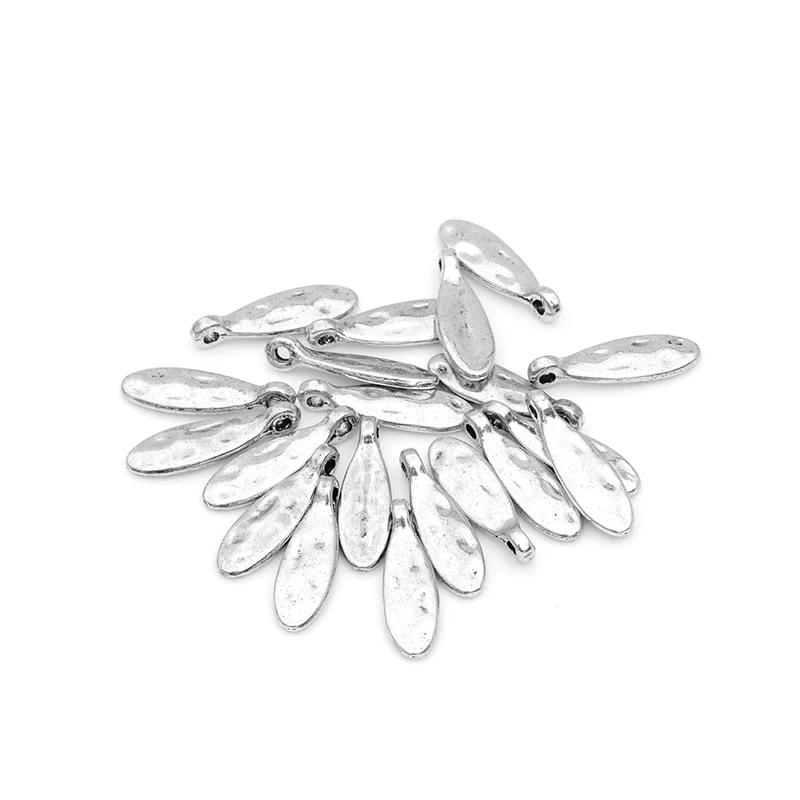 20pcs/lot zinc alloy vintage antique silver plated leaves charm pendants beads for Bracelet Necklace DIY Jewelry Making image 4