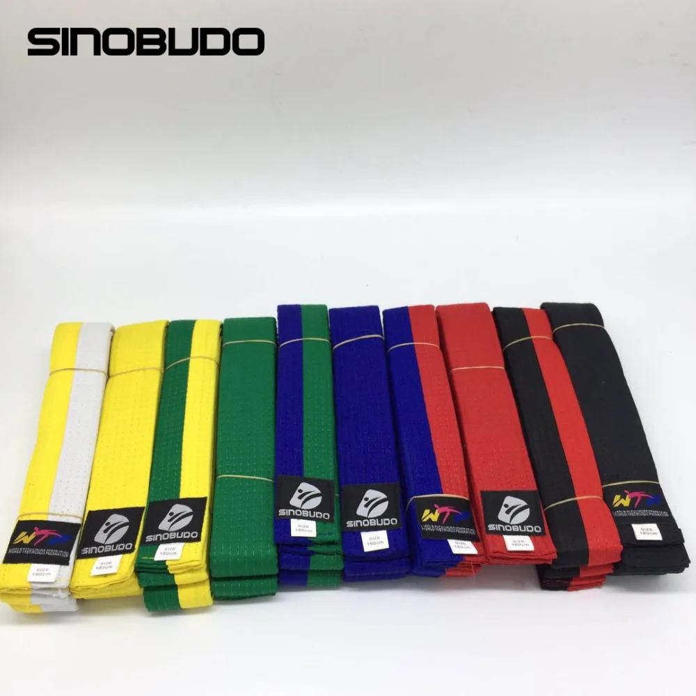 SINOBUDO ITF WTF Taekwondo cintura parola cintura ricamo bambini adulti cotone Taekwondo Core Belt