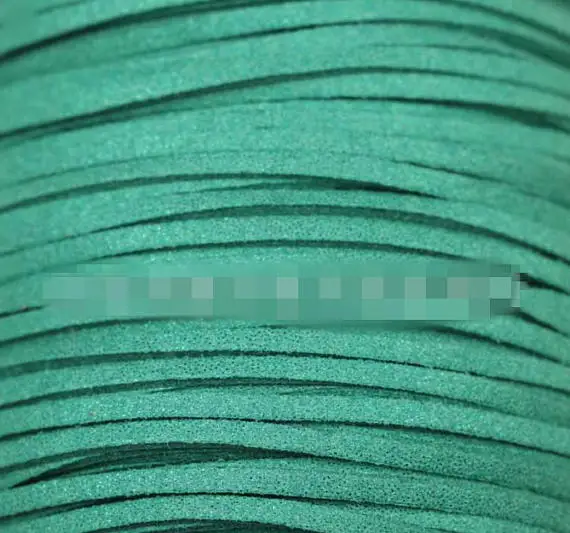 Free Shipping 100Yds Glitter Metallic Sea Green Flat faux Leather Suede Cord, 3mm Cord,Faux Suede Cord for Bracelets 3mm