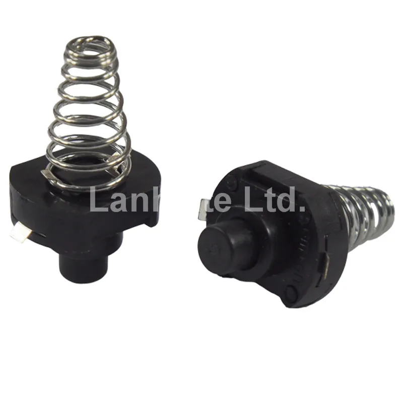 OMTEN PBS101FT 16mm(L) 12.8mm(W) x 10mm(H) LED Flashlight Clicky Switch - Black (5 pcs)