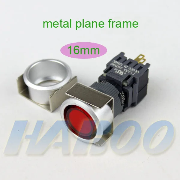 50pcs/lot dia.16mm metal frame for push button switch round head square heand rectangular head protection plane frame IP40