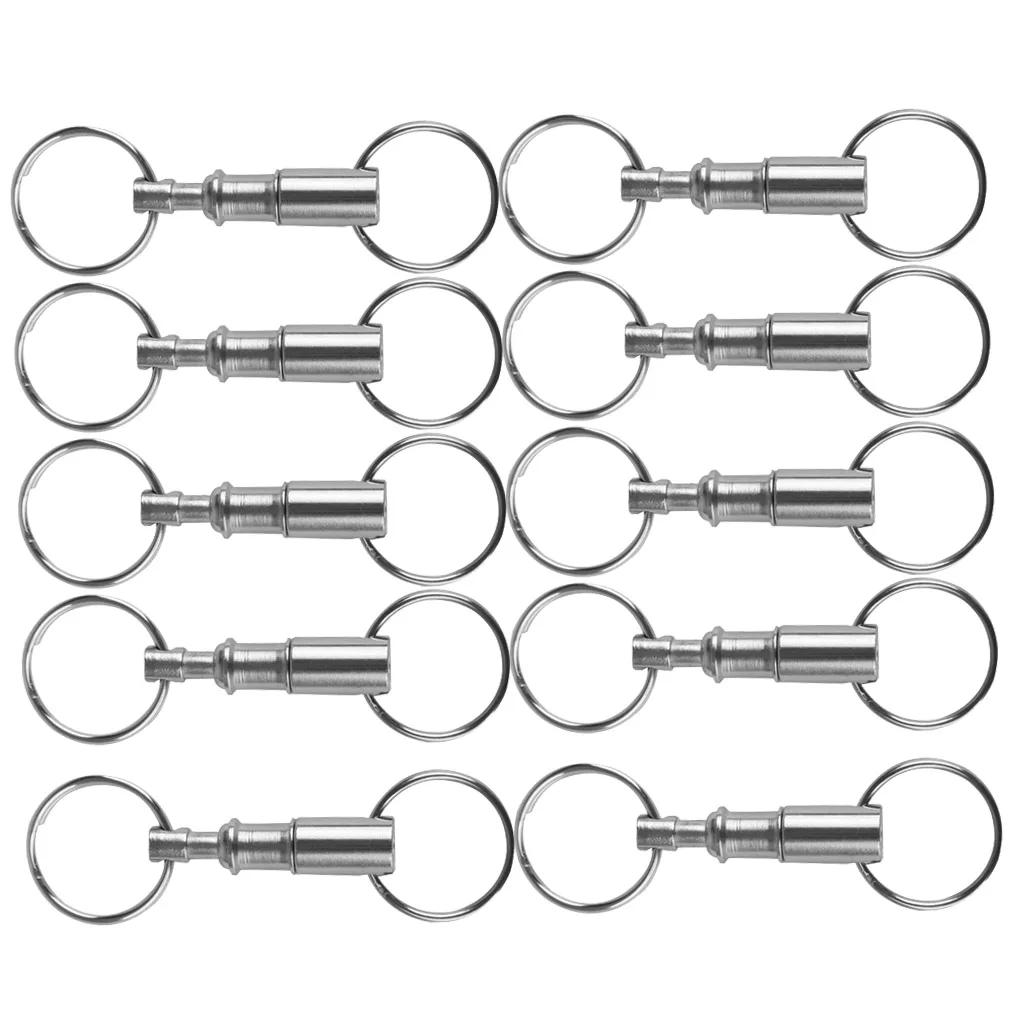 10 Pcs Afneembare Quick Release Sleutelhangers Dubbele Split Ringen End Riem Houder Snap Lock Houder
