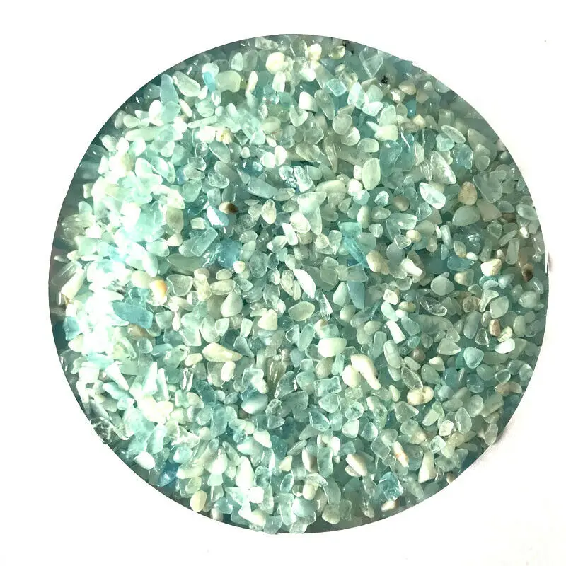 50g 3-5mm Natural Blue Aquamarine Quartz Crystal Stone Rock Chips Specimen Natural Quartz Crystals Stones and Crystals