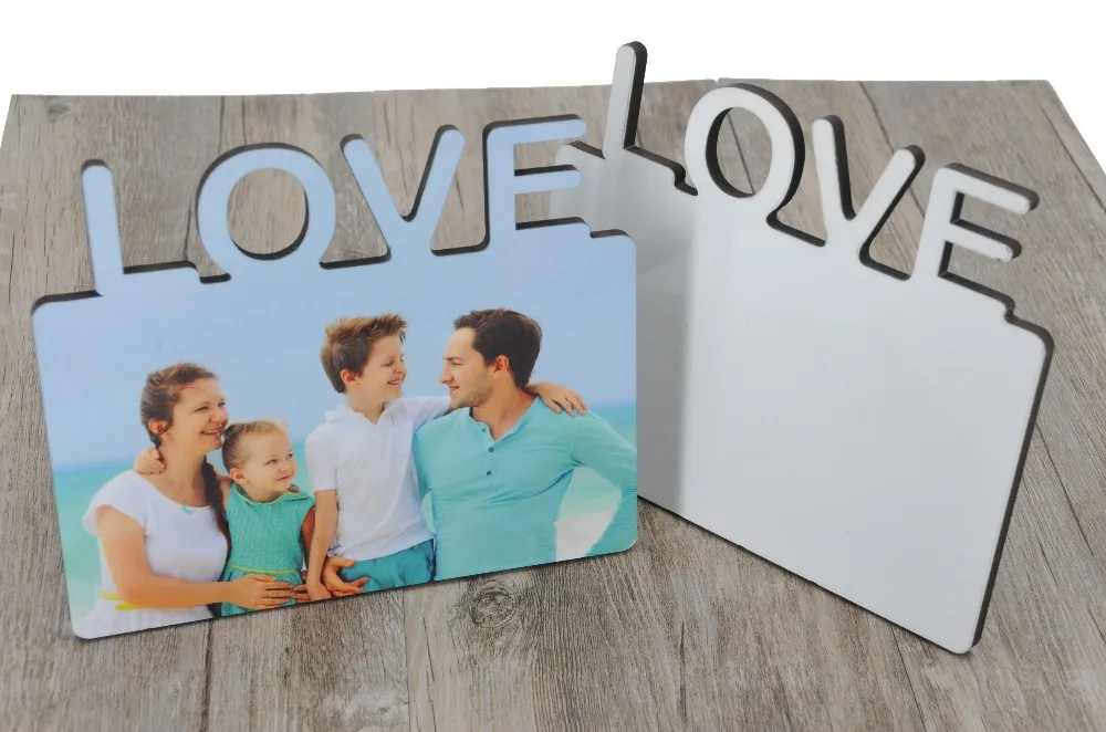 

10 pcs/lot sublimation blank DIY Wooden photo frames love MDF frame photo gift painting print decorative unframed panels