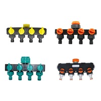 Drip Irrigation 4-Way Garden Tap Water Splitter Water Pipe 4 way Splitter Irrigation Valve Quick Connector Female 1/2 \