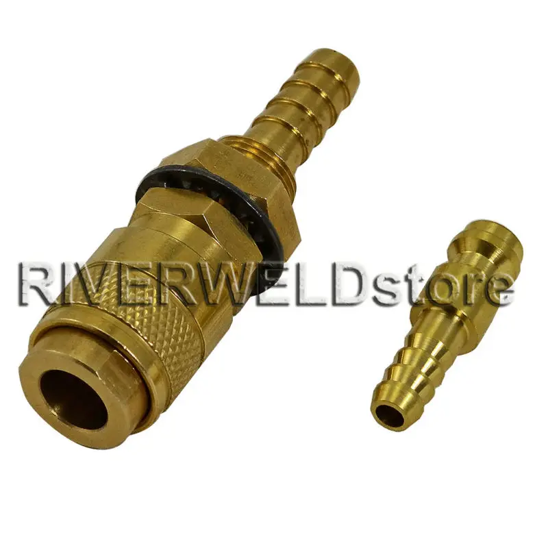 Gas & Water Quick Connector Fitting Hose Gold Connector For PTA DB SR WP 9 17 18 26 TIG Welding Torch 1 Set