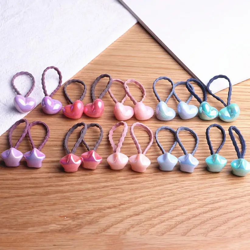 20PCS New cartoon  Color Ball Kids stars head elastic hair rubber bands Baby Headdress Hair Ropes Girls Hair Accessories