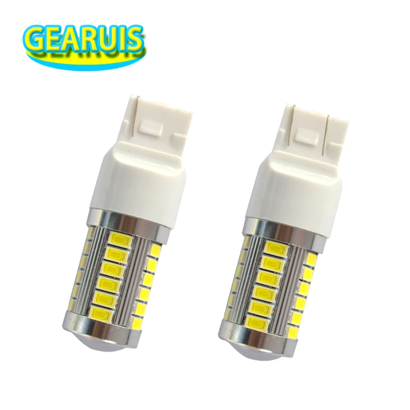 50pcs T20 7443 Strobe flash 33 SMD 5630 LED car turn signal Reverse Bulbs 7440 LED motor brake lights Bulb White Red Yellow 12V