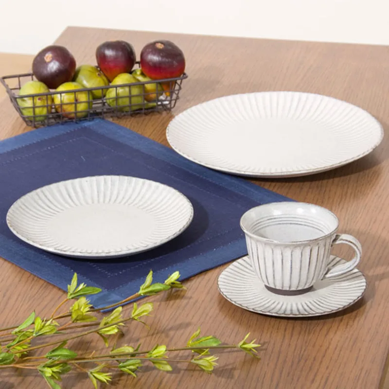 Bols en céramique sous glaçure assiette en porcelaine de haute qualité couverts rétro de style japonais 9 pouces 5 pouces assiettes tasse soucoupe bol à riz