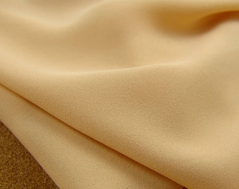 

2 meters 148cm 58.26" width yellow apricot chiffon fabric pearl yarn fabric summer dress materials MM140