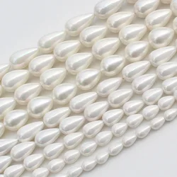 Wholesale Beautiful White Shell Pearl Water-Drop Loose Beads 15