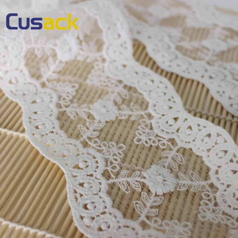 2 yards 9 cm Off White Lace Trims Cotton Voile Dress Trimmings Home Textiles Applique Sewing Lace Accessories