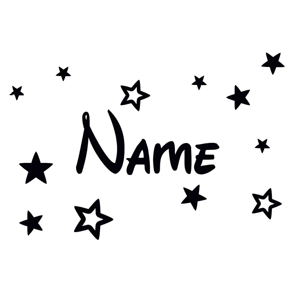 New Personalised Boys or Girls Name With Stars Decor Vinyl Wall Sticker Decal Wallpaper Home Decoration Size30*20cm