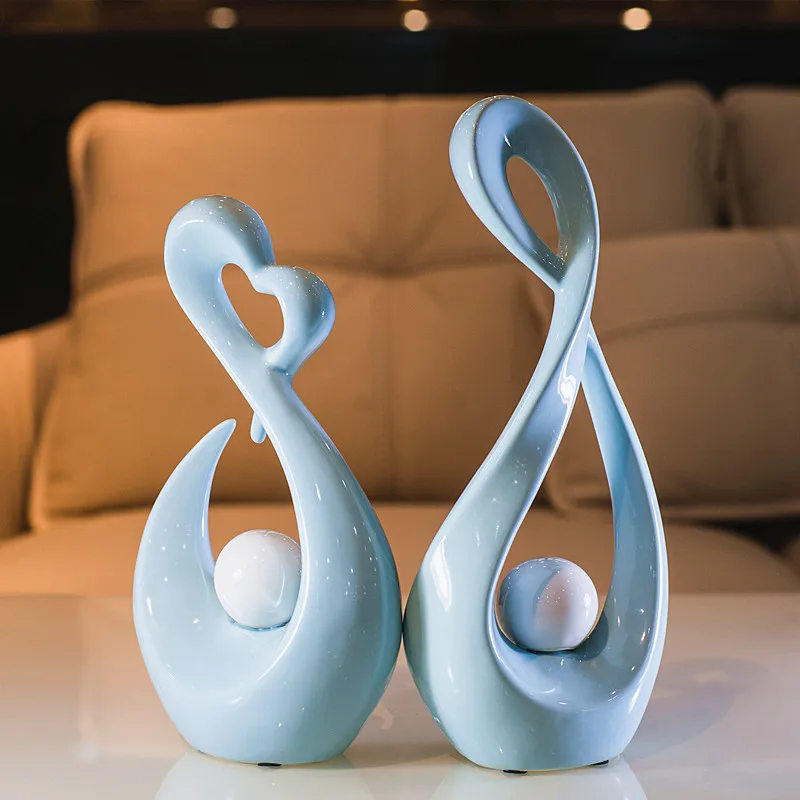 Ceramic crafts, modern simplicity, fashion, TV cabinet, living room, Home Furnishing decoration, blue tears, a pair, onsale!