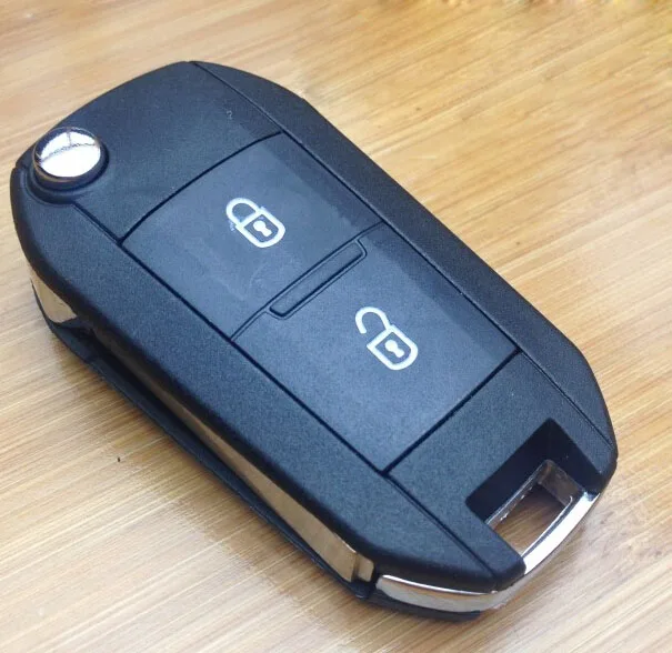 FOB Keyless Entry Key Case For Peugeot 307 308 408 2 Buttons Modified Folding Flip Remote Key Shell VA2 Blade without Groove