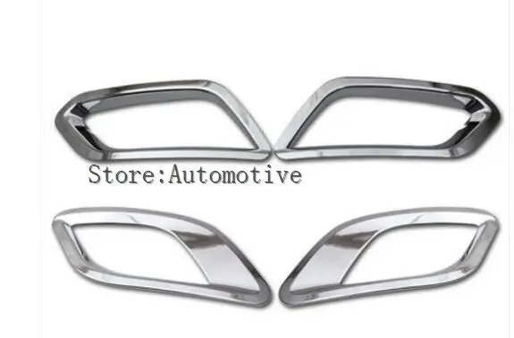 ABS Chrome Front & Rear Fog Light Fog Lamp Cover Trim 4pcs For Vauxhall Opel Mokka for Buick Encore 2013 2014 2015 Car Styling!