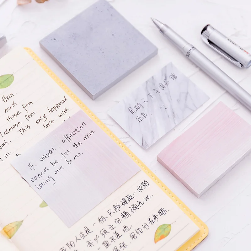 The Color of Marble Notepad Self-Adhesive Memo Pad Sticky Paper Notes Bookmark School Office Stationery Supplies