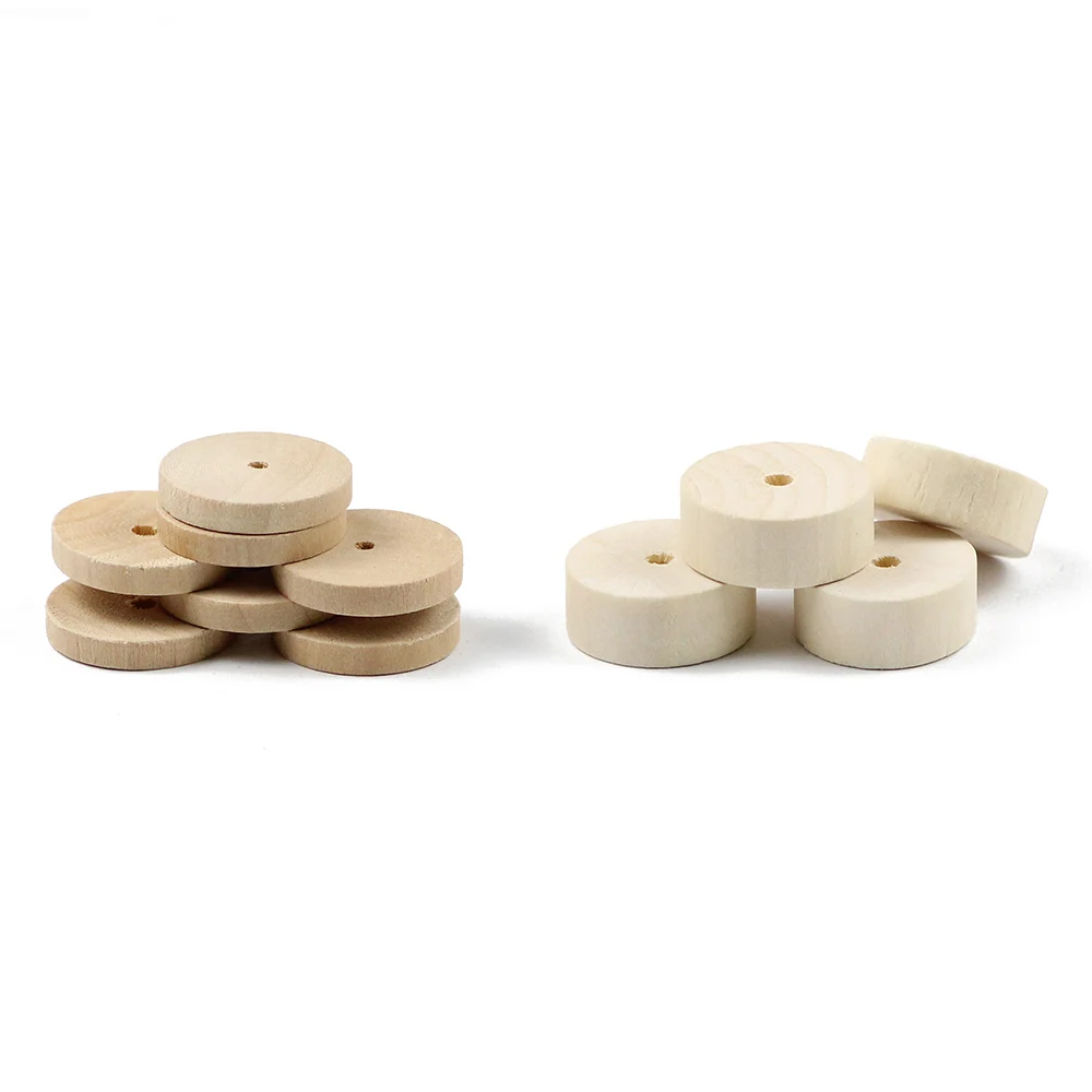 JHNBY 24mm DIY Round Spacer Wood Beads Eco-Friendly Natural Color Wooden Beads for Jewelry necklace bracelet Making Findings toy