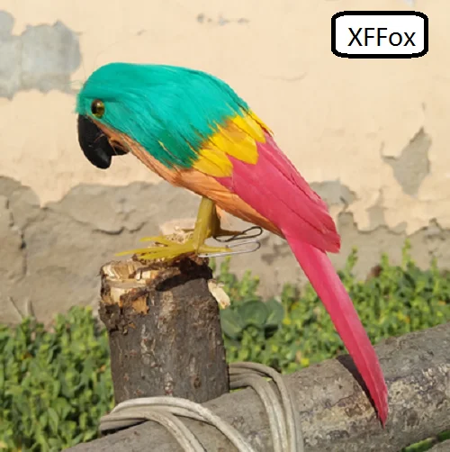 new cute real life green&red parrot model foam&feather simulation bird gift about 22cm xf0126