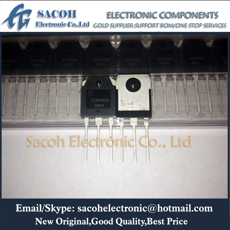 MOSFET original do poder, novo, EG3P9N90B, EG3P9N90BL, EG3P9N90AL, EG3P9N90C, 9N90, TO-3P, 9A, 900V, 10 PCes pelo lote
