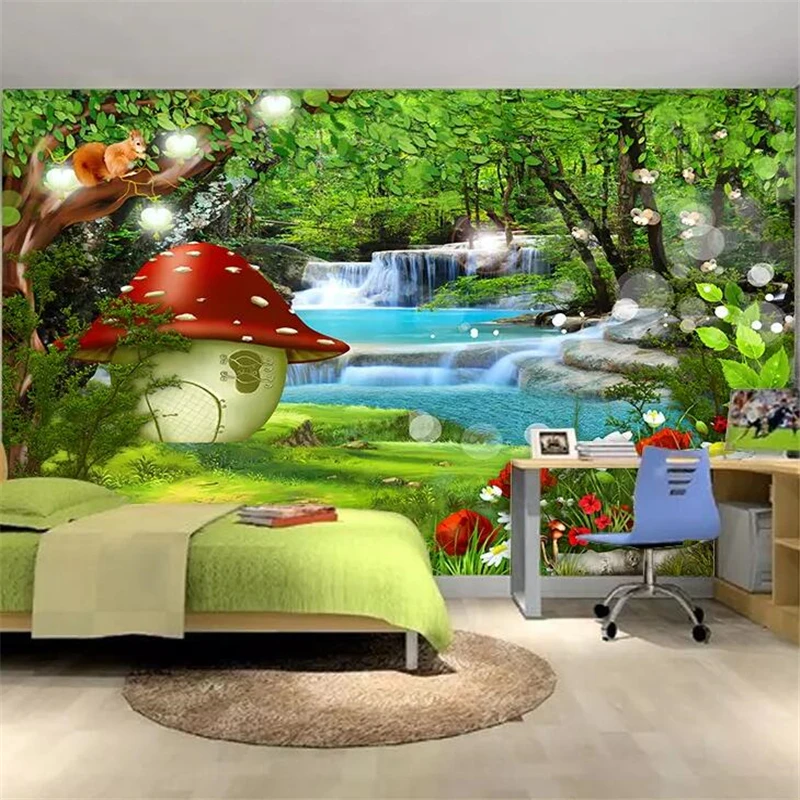 beibehang Custom wallpaper 3d photo mural cartoon children's room fantasy forest decorative mural background 3d wall paper mural