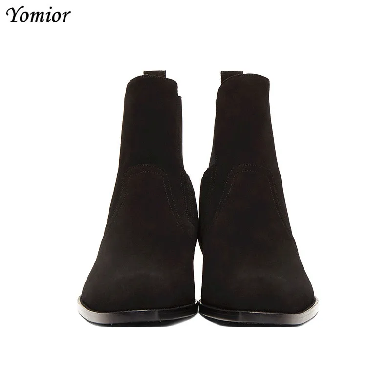 NEW Kanye West Style Chelsea Boots Fashion High Quality Men Ankle Boot Real Leather Wedding Party Motorcycle Boot Oxford Casual