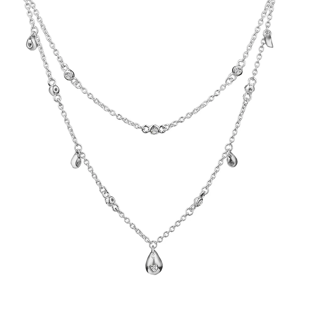 

Chandelier Droplets Necklace 100% 925 Sterling Silver Fine Jewelry Free Shipping