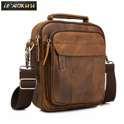 Quality Leather Male Fashion Casual Tote Messenger Mochila bag Design Satchel Crossbody Shoulder bag 8