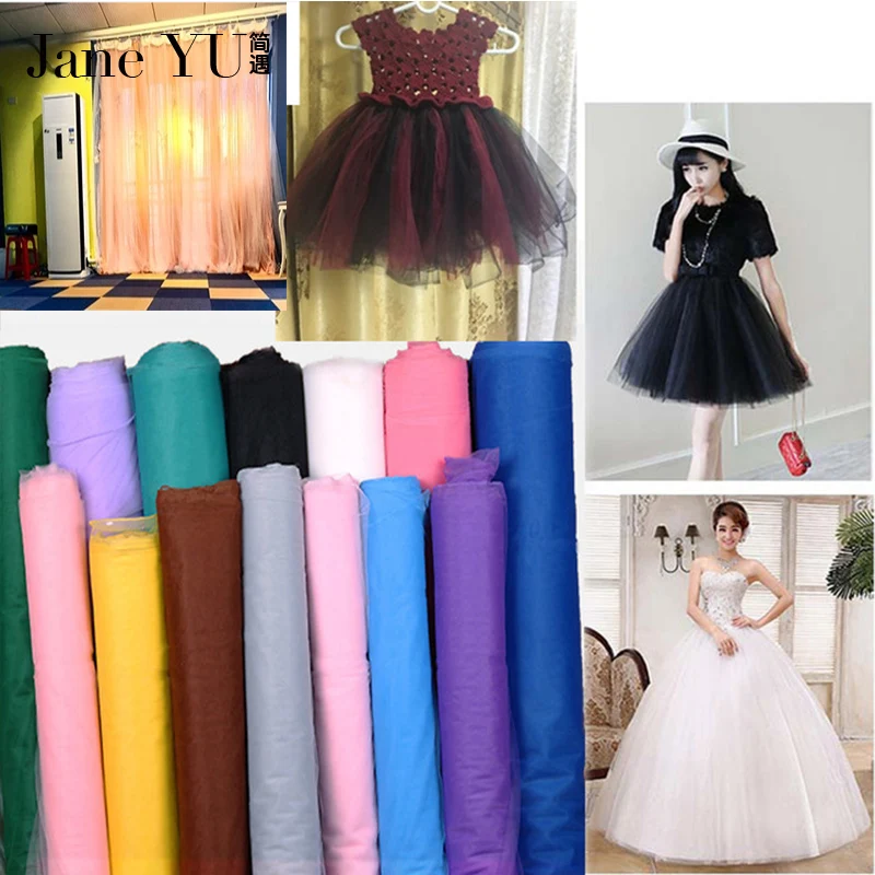 

JaneYU 11m net yarn fabric mesh wedding tutu dress DIY fleabane doll mosquito net fabric organza tul wholesale