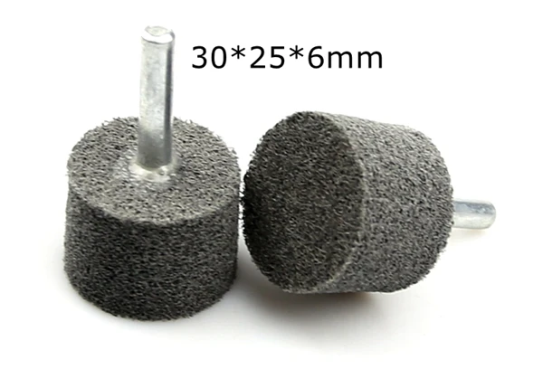 10 Stück 1/4 Zoll 6 mm Schaft montiert Vlies-Einheit aus Nylonfaser, Klappe, Polierscheibe, Bohrer, Stabschleifer-Zubehör – Detail 5