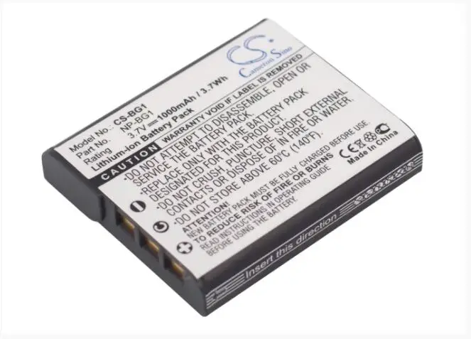 Cameron Sino 1000mAh  battery for SONY Cyber-shot DSC-W170/N W35 W50S W70S W80S WX10N T25 WX1S W100B NP-BG1 NP-FG1