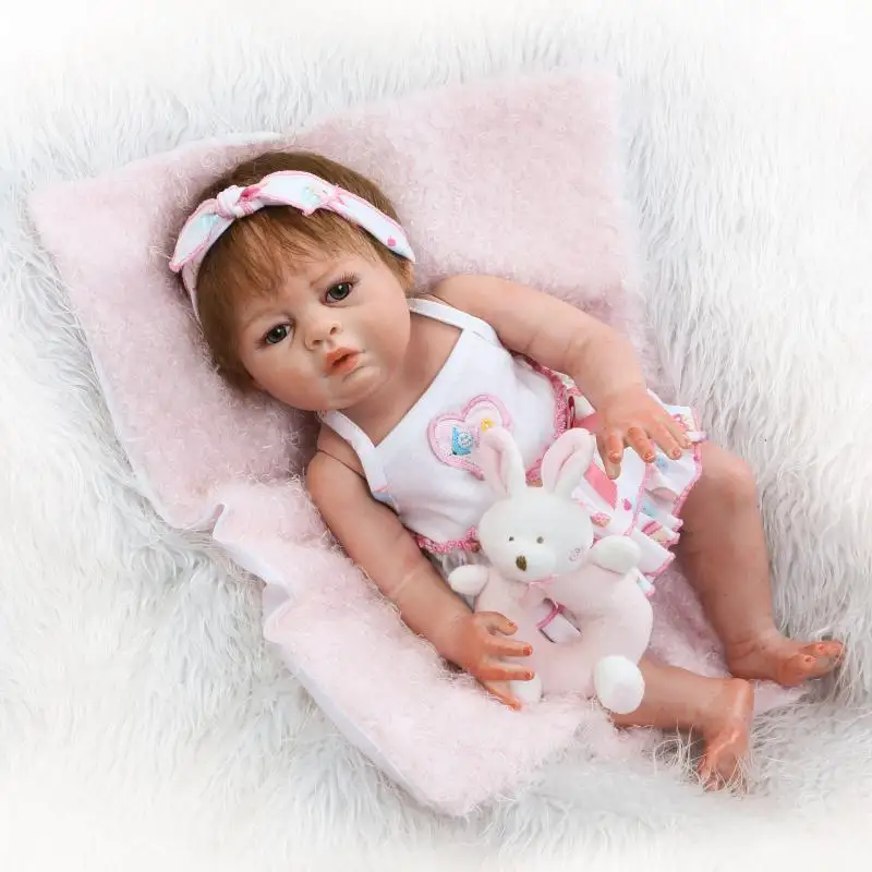 20 '' Whole Silicone Reborn Baby Dolls Toys Girl 50cm New Baby Toys Dolls For Children Gift Princess Reborn Real Alive Fake Baby