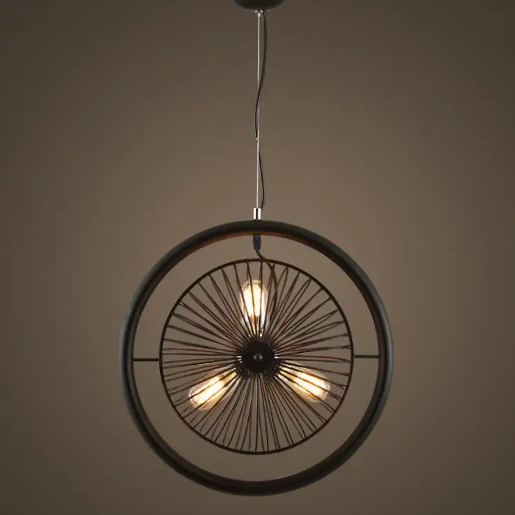 Nordic LOFT personality fan 3 heads chandeliers creative retro iron restaurant coffee shop bar decoration lamps, AC110-220V.