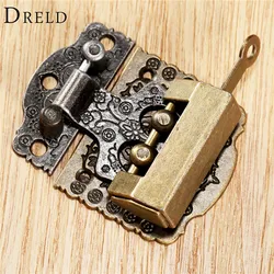 2Pcs Chinese Brass Hardware Vintage Bronze Wooden Box Cabinet Toggle Latch Hasp+Antique Chinese Old Lock Furniture Accessories