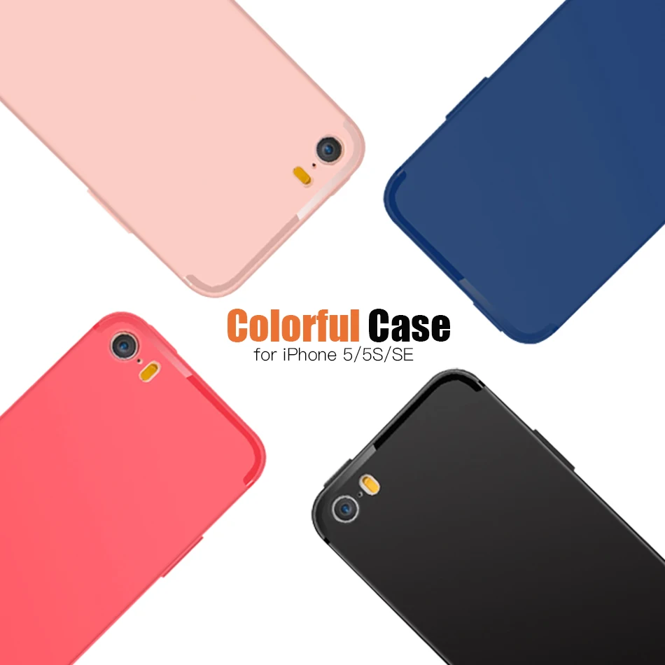 Soft TPU Ultra matte Thin and light case for iphone 5s case cover frosted Shockproof bumper cover for iphone 5s se bumper phone