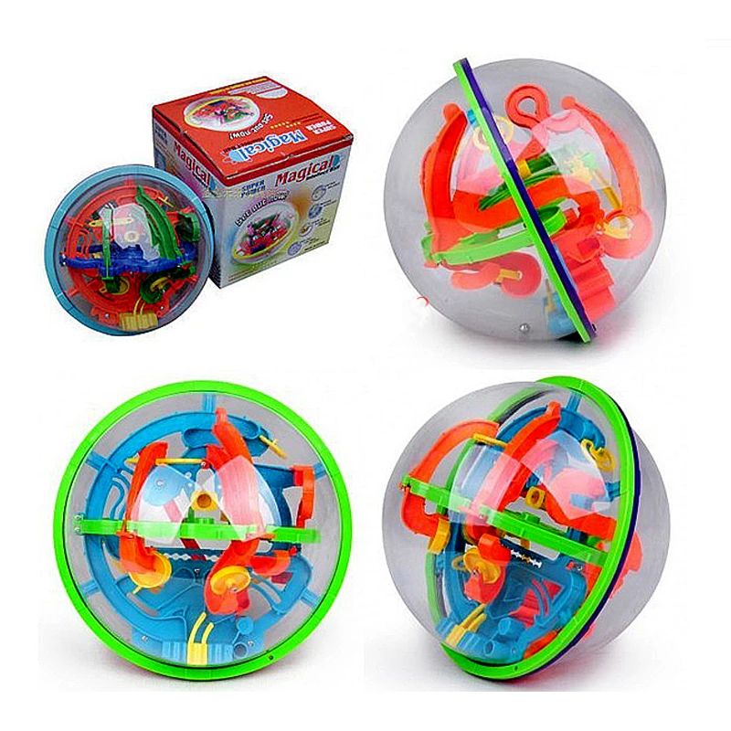 Hot 3D Magic Intellect Maze Ball Kids Children Puzzle Game Learning Education IQ Ability Practical Balance Trainer Toys Tools