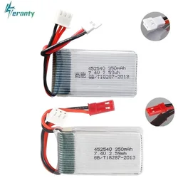 ドローン用バッテリー2s,7.4v,350mah,35c,Mjx x401h x402 jxd,515 515w,515v,rc mini fpv,3.7v,2個