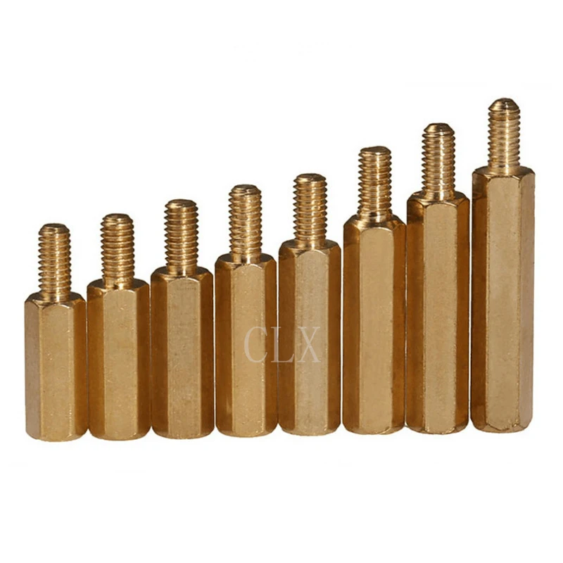 50Pcs/lot M3*6/8/10/12/15/20+6mm Hex Nut Spacing Screw Brass Threaded Pillar PCB Computer PC Motherboard Standoff Spacer