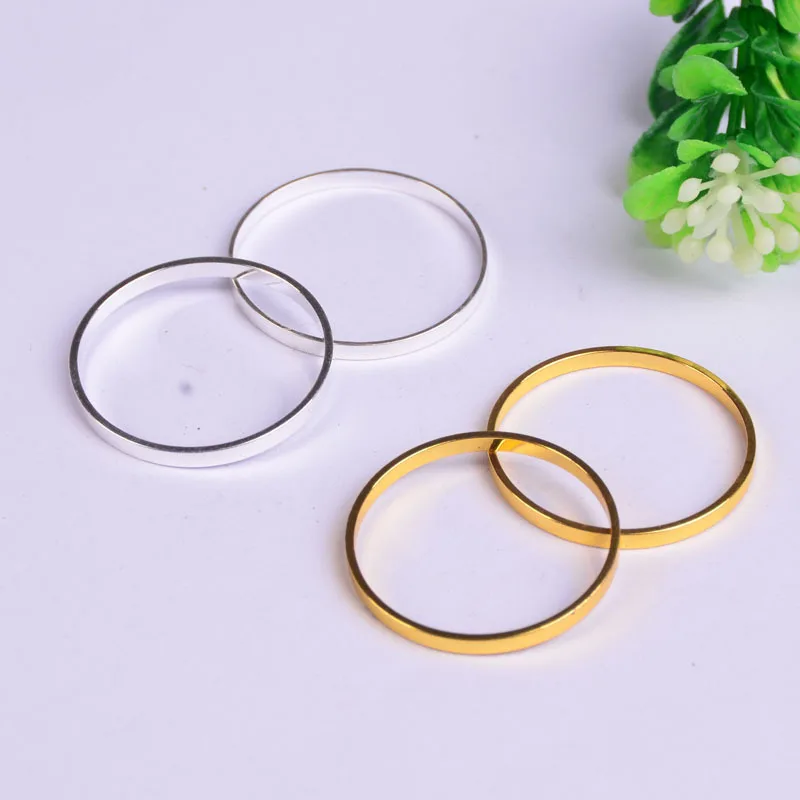 

50pcs/lot 25mm Closed Circles hollow Charms Connector Simple handmade craft tag pendants jewelry DIY material