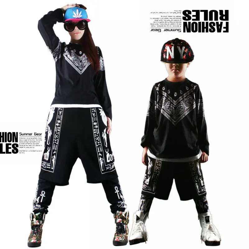 

New Fashion Brand Harem Pants Women Kids Hip Hop Dance False two pieces Sweatpants stage performance wear Jazz trousers