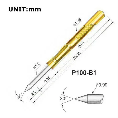 Spring Test Probe Pogo Pin P100-A2 P100-B1 P100-Q1 P100-D P100-E P100-F1 P100-G P100-H P100-LM2 P100-Q P100-T2 R100-2S R100-2W