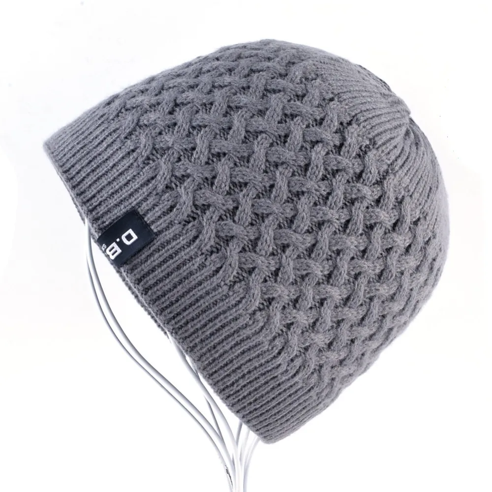 Men's Skullies Hat Beanies Winter Bonnet Knitted Wool Hat Add Velvet thick Caps Men Outdoor Casual Warm Knitting Gorros Homens